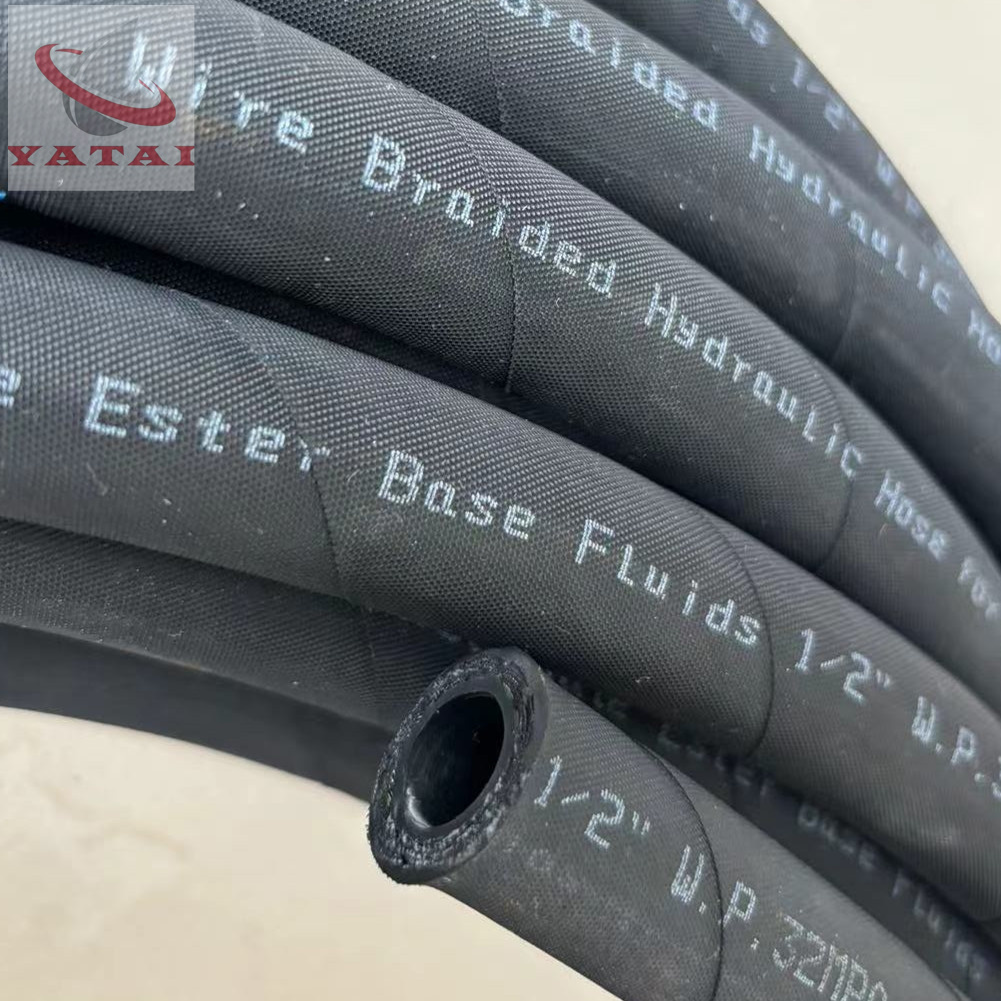 Wire Braided Hydraulic Hose For Phosphate Ester Bsae Fulids 