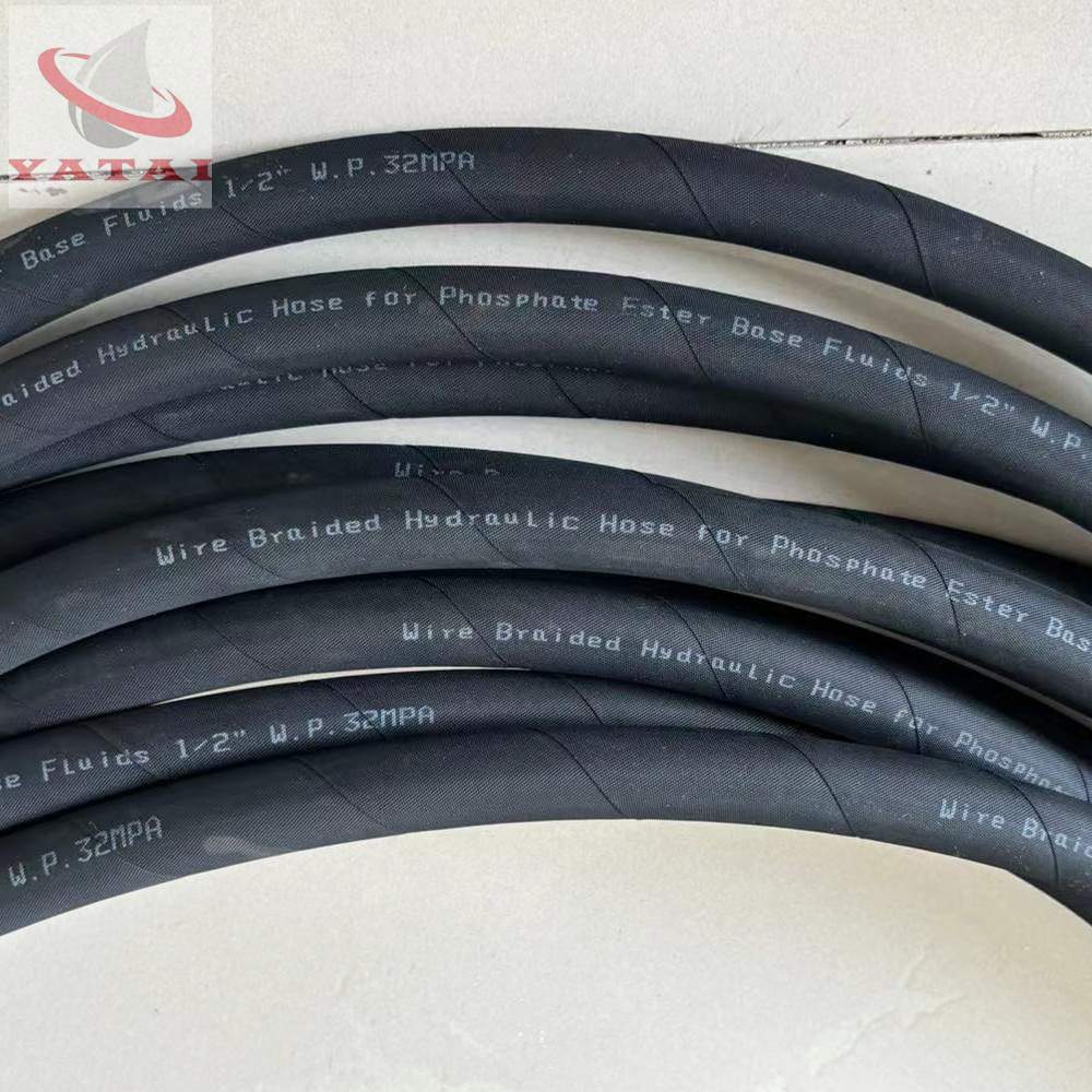 Wire Braided Hydraulic Hose For Phosphate Ester Bsae Fulids 