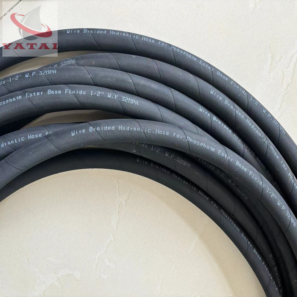 Wire Braided Hydraulic Hose For Phosphate Ester Bsae Fulids 