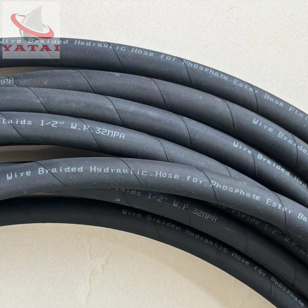 Wire Braided Hydraulic Hose For Phosphate Ester Bsae Fulids 