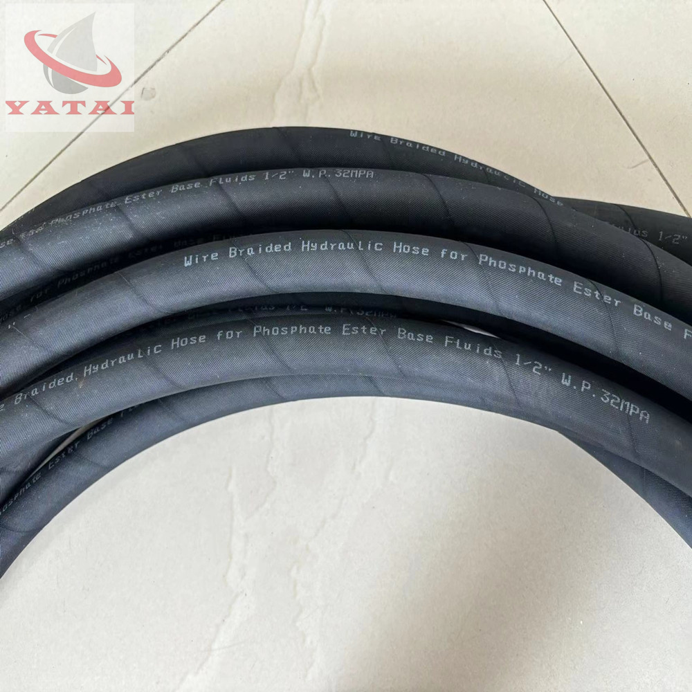 Wire Braided Hydraulic Hose For Phosphate Ester Bsae Fulids 